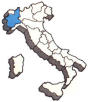Immagine dello stivale Italiano, in evidenza la Regione Piemonte